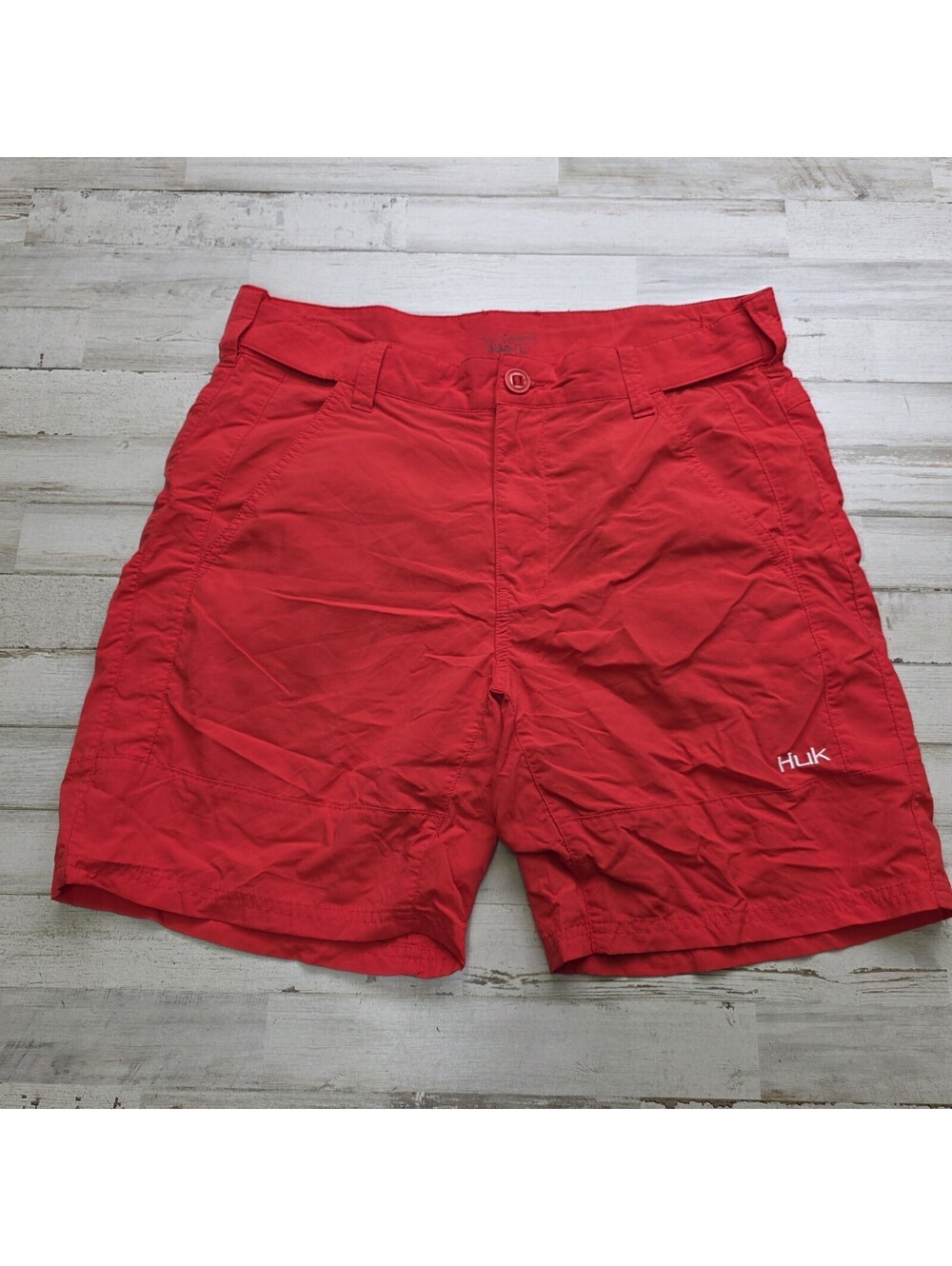 Huk Performance Fishing Shorts Men's LG Red Quick Dry Lightweight